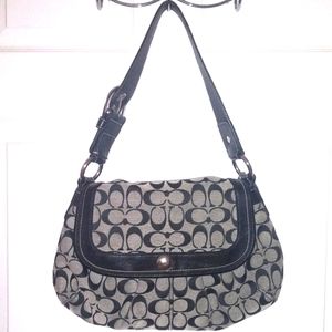 COACH Gray & Black Shoulder Bag Purse